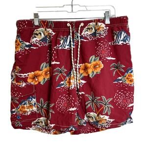 Tommy Bahama Swim Trunks Mens Size XL Red Floral Resort Hawaii Preppy Gorpcore